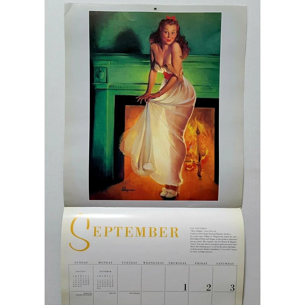 1994 PINUP ART CALENDAR: GOLDEN AGE of GLAMOUR 1930 to 1950 Featuring 12 Artists